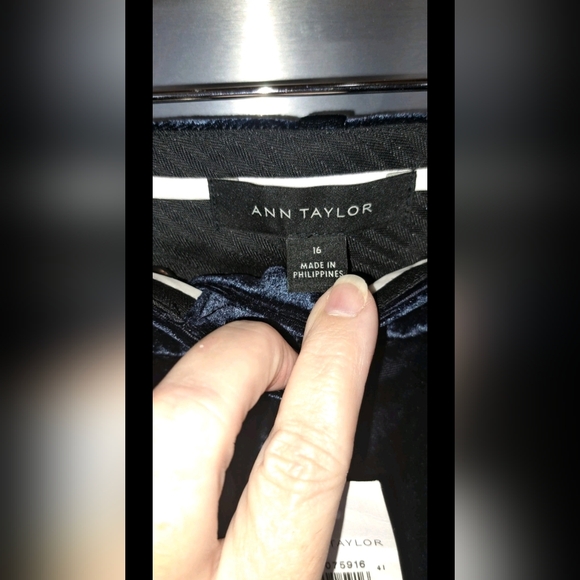 Gorgeous Ann Taylor Velvet Suit Blazer Pants Blue Classic Polished Blend 14,16 - Picture 12 of 14